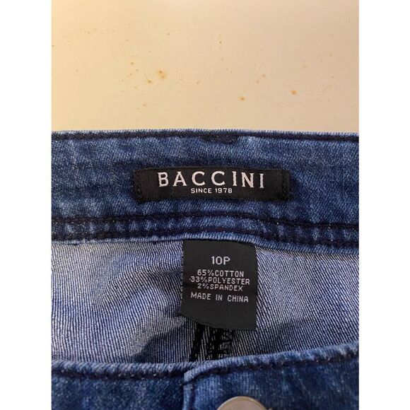 BACCINI Distressed Denim Raw Hem Skirt 10P - Picture 4 of 10